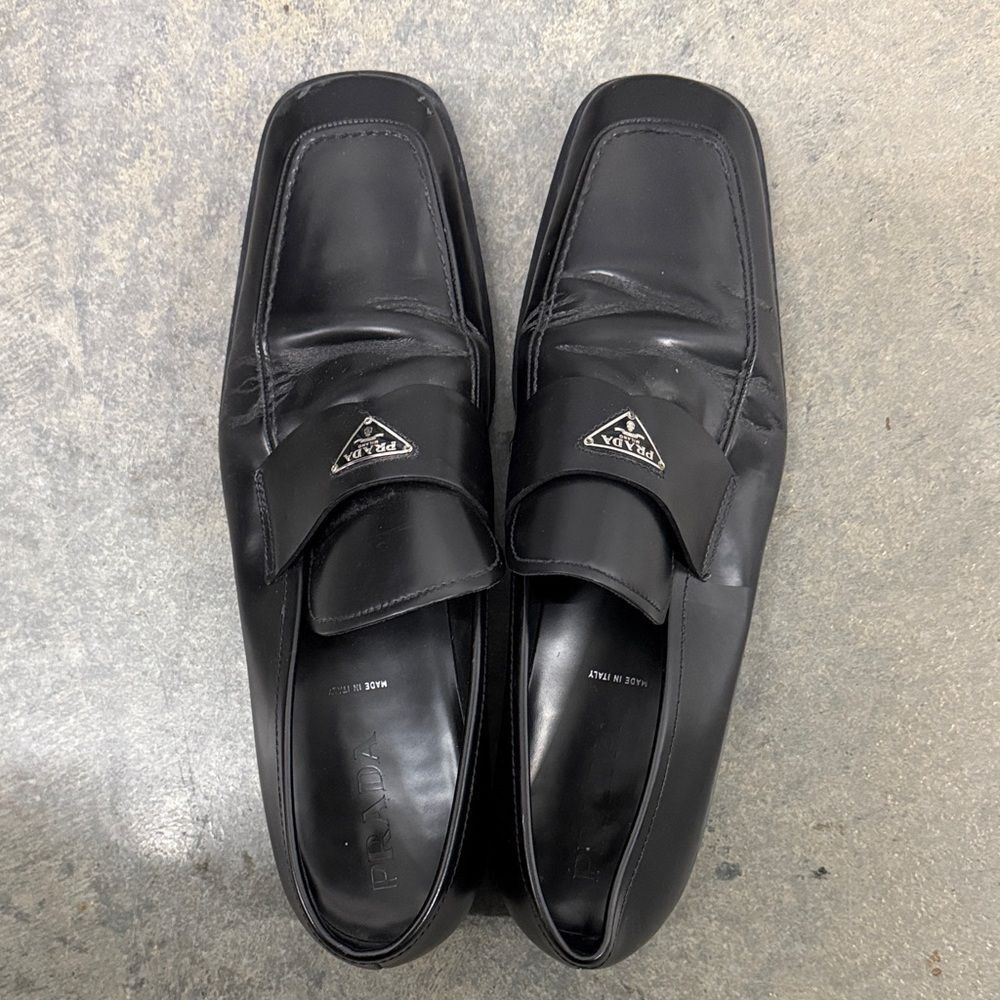 Prada Men's Classic Black Leather Loafers - Picture 3 of 7